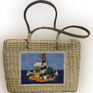 Sun n Sand Lighthouse Straw Handbag